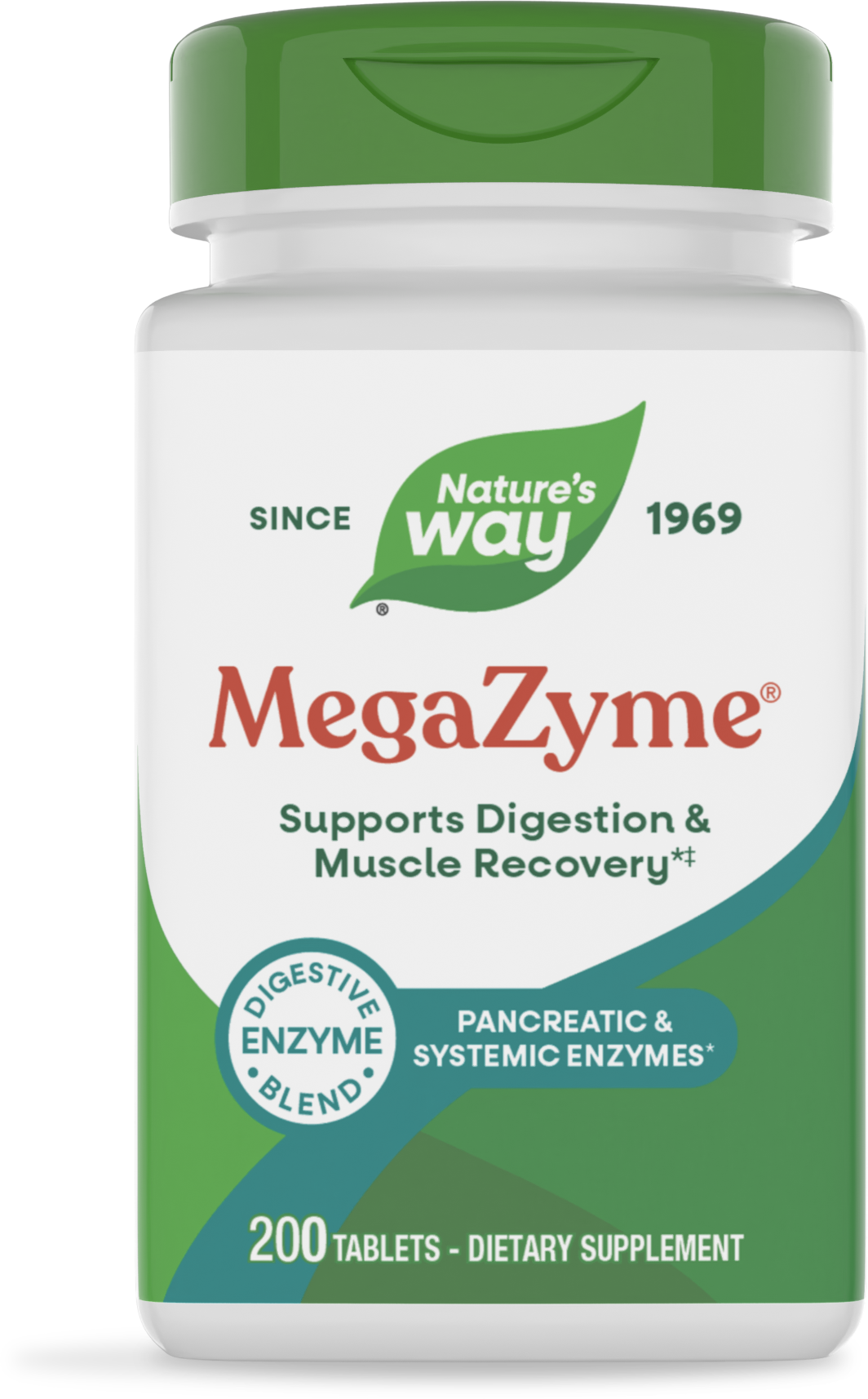 Ферменти для м'язів та травлення, Nature's Way Mega-Zyme Dual Action Enzymes, 200 таблеток