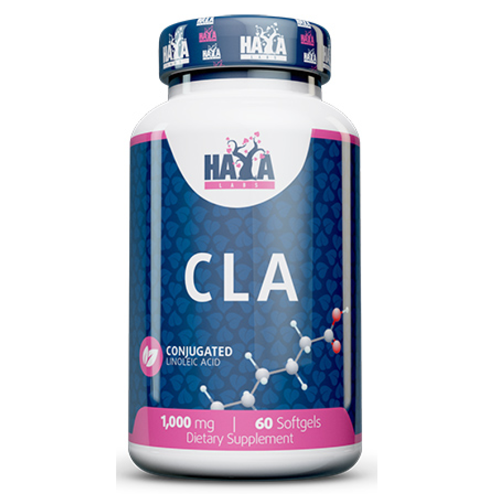 Кон'югована лінолева кислота (CLA), Haya Labs CLA, 1000 мг, 60 м'яких капсул