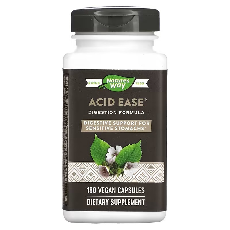 Ферменти для травлення, Nature's Way Acid Ease Digestion Formula, 180 вегетаріанських капсул