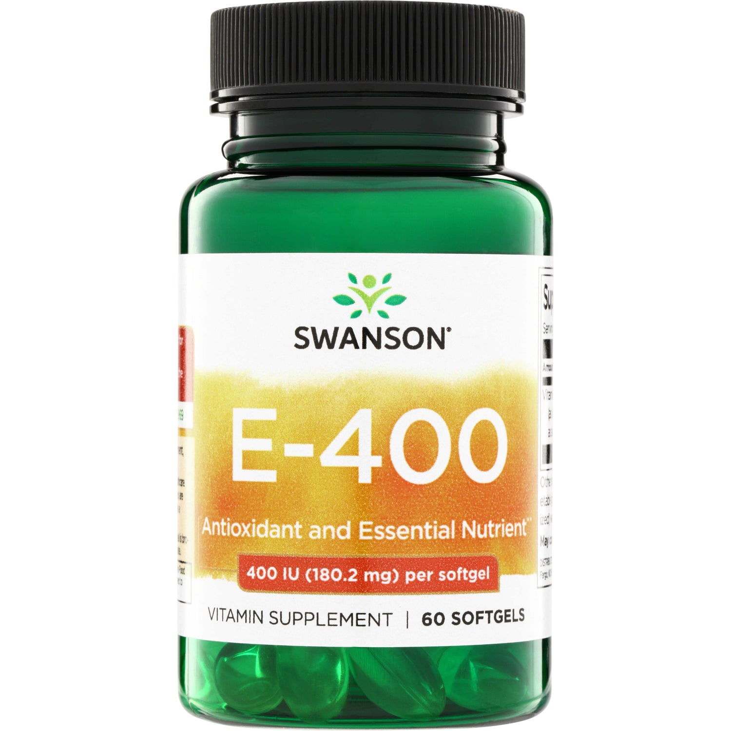 Вітамін Е, Swanson Vitamin E, 400 МО, 60 капсул