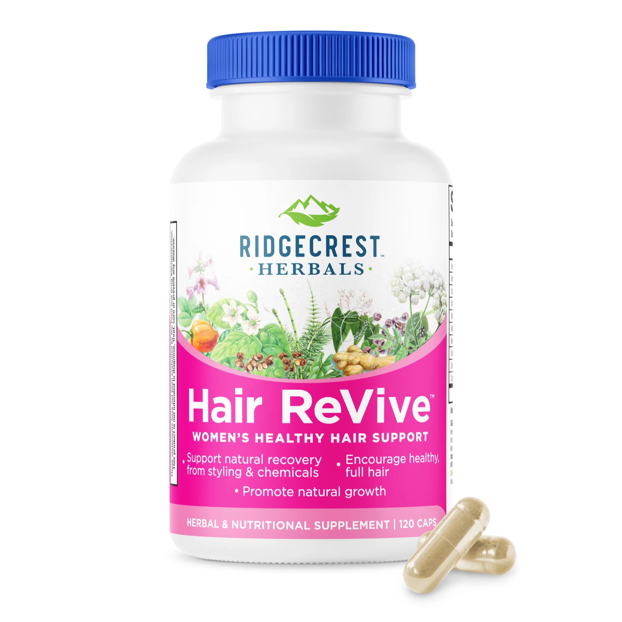 Комплекс від випадіння волосся для жінок, Ridgecrest Herbals Hair ReVive, 120 капсул