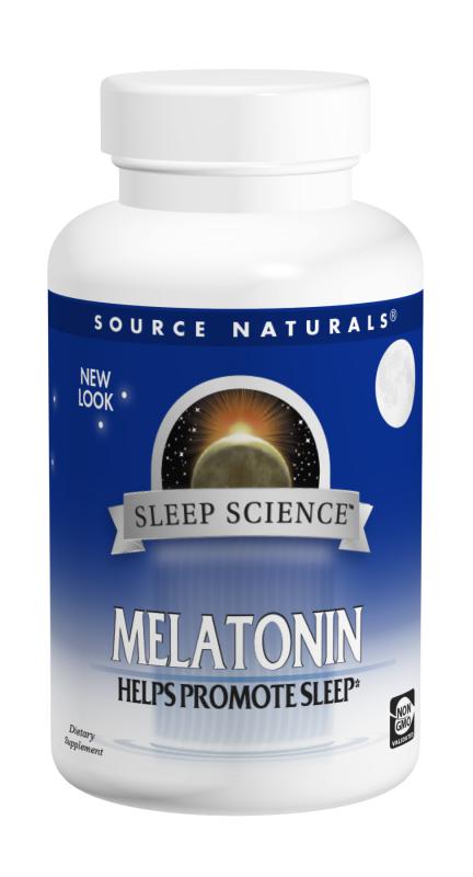 Мелатонін для покращення сну, Source Naturals Melatonin, 1 мг, 200 таблеток