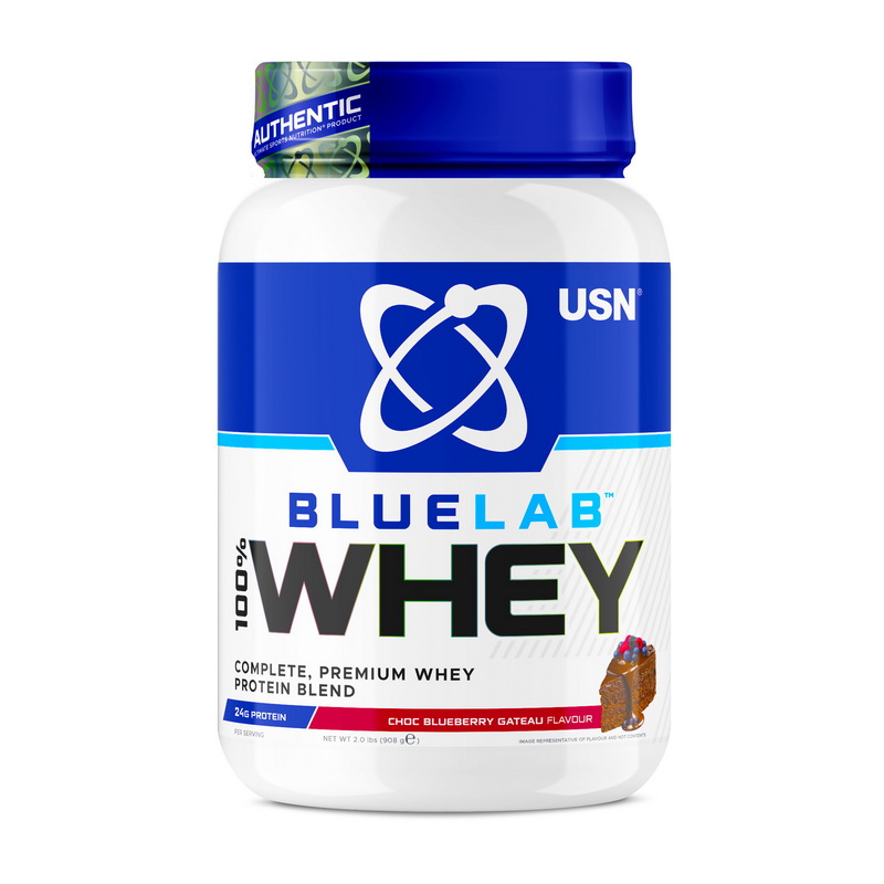 Протеїн сироватковий, USN Blue Lab 100% Whey, 908 г (Шоколадний чорничний пиріг)