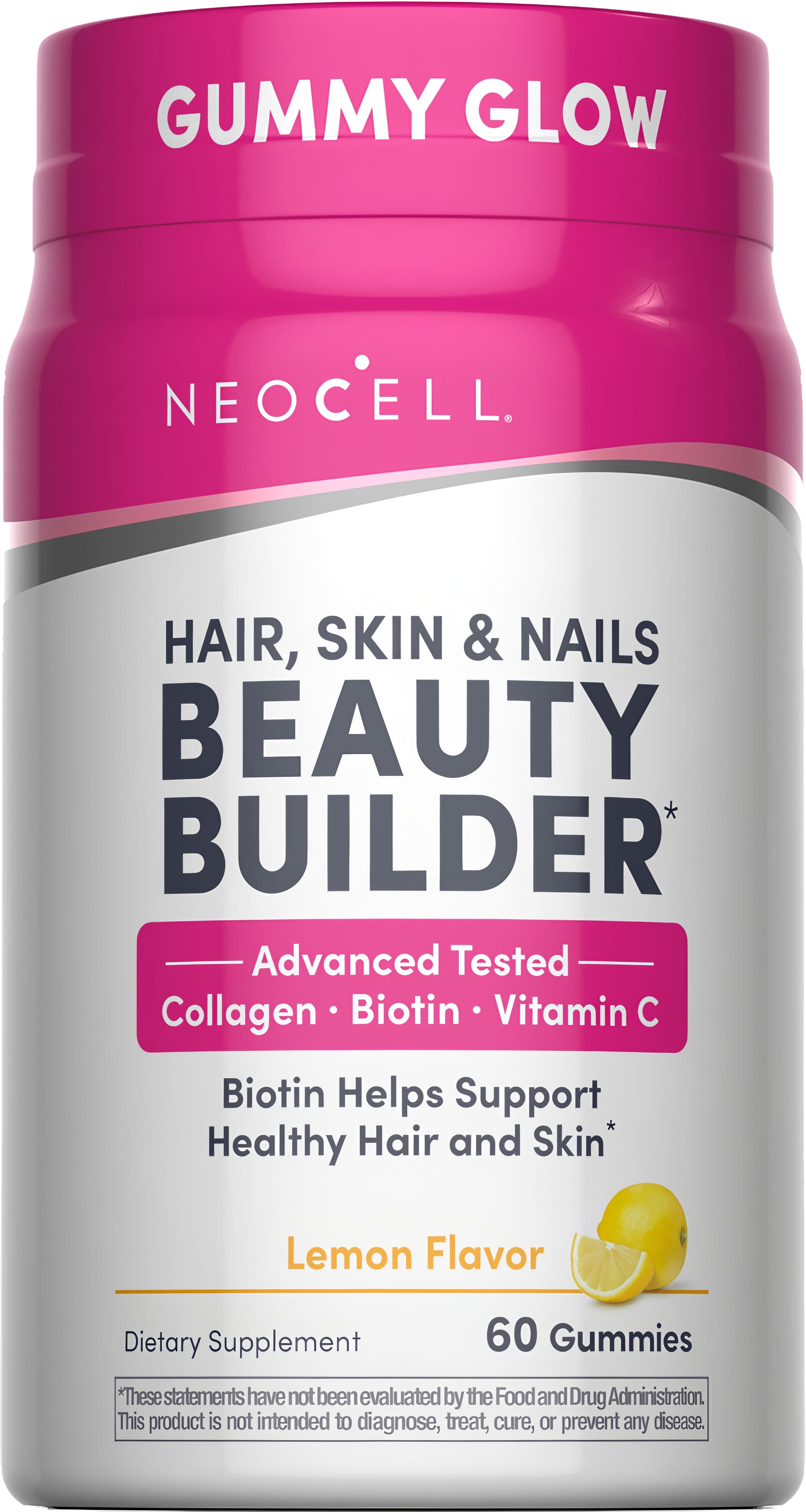 Комплекс краси з Колагеном, Вітаміном C та Біотином, смак лимона, Hair, Skin & Nails Beauty Builder, NeoCell, 60 жувальних цукерок