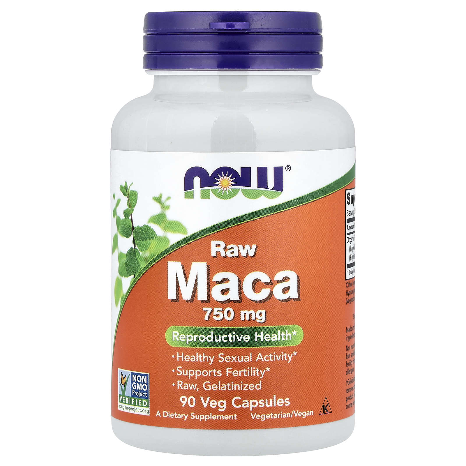 Мака, Now Foods Maca 750 mg raw, 90 вегетаріанських капсул