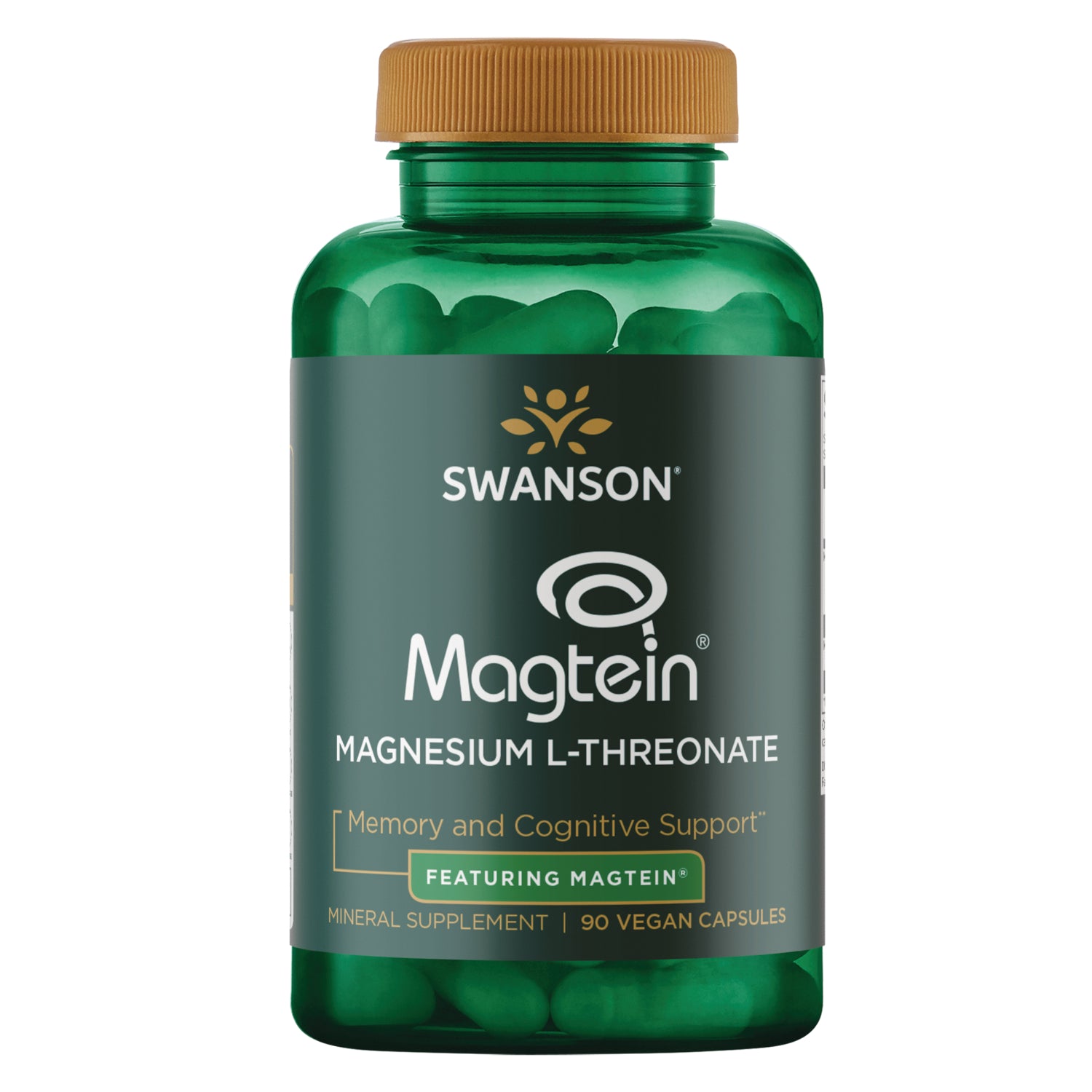 Магній L-треонат, Swanson Magnesium L-Threonate, 90 вегетаріанських капсул