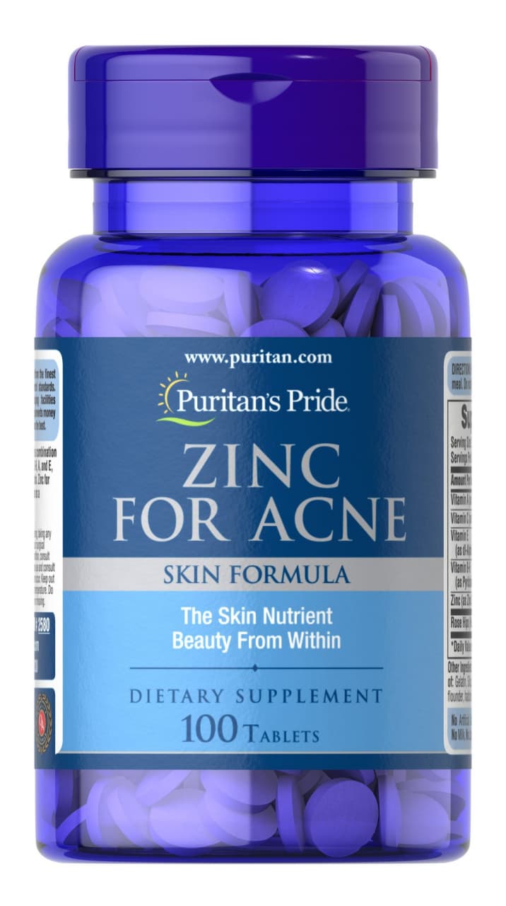 Цинк для боротьби з акне, Puritan's Pride Zinc for Acne, 100 таблеток