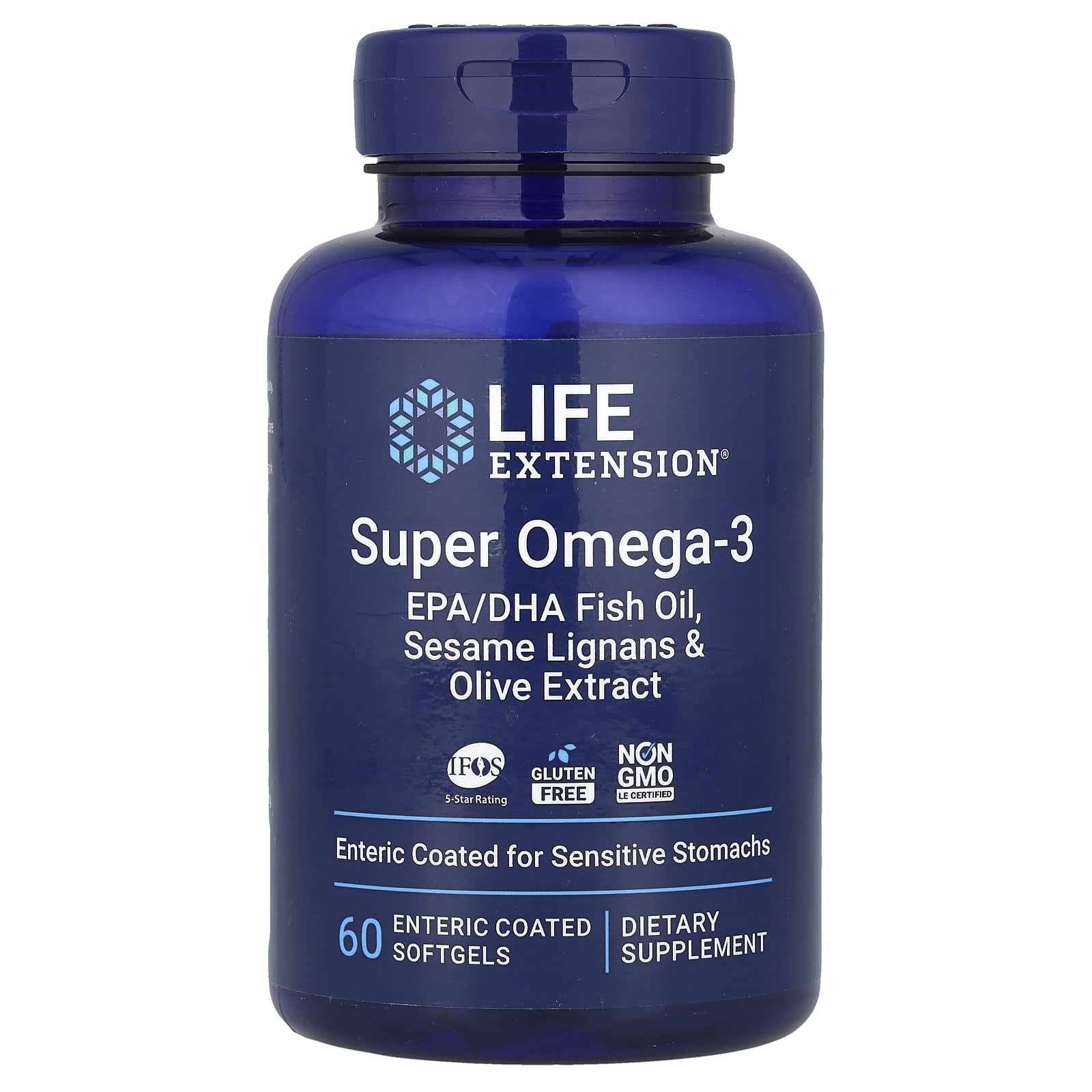 Омега-3 з лігнанами кунжуту та екстрактом оливок, Life Extension Super Omega-3 EPA/DHA Fish Oil Sesame Lignans & Olive Extract, 60 м'яких капсул