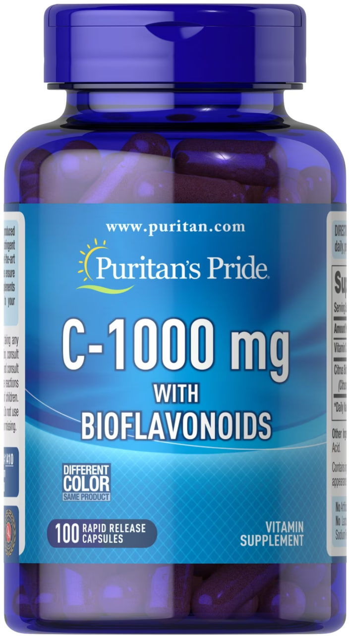 Вітамін С з біофлавоноїдами, Puritan's Pride Vitamin C with Bioflavonoids, 1000 мг, 100 капсул