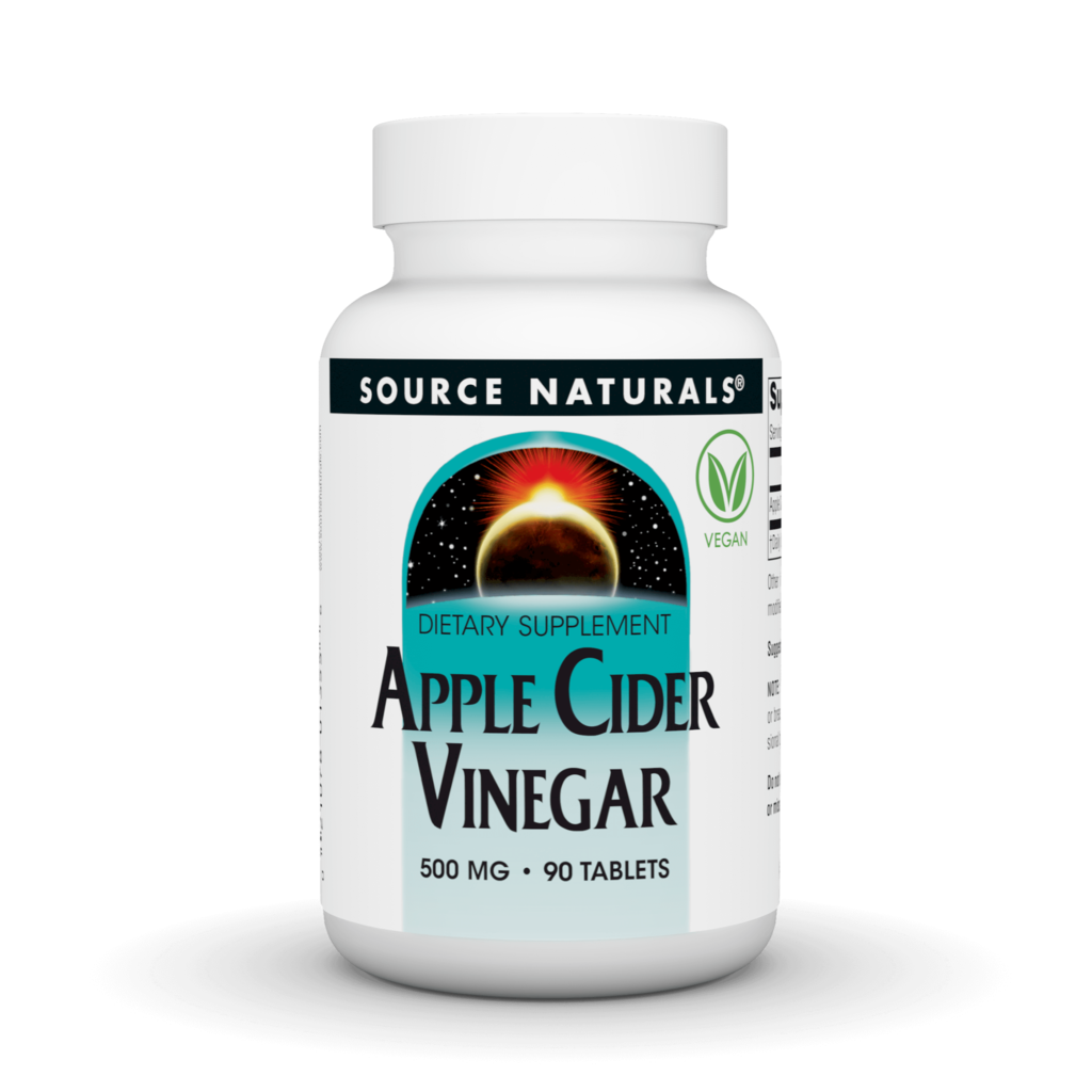 Яблучний оцет, Source Naturals Apple Cider Vinegar, 500 мг, 90 таблеток