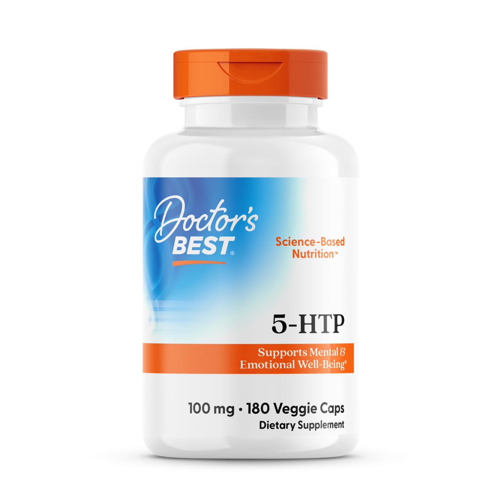 5-HTP, 5-гідрокситриптофан, Doctor's Best Best 5-HTP, 100 мг, 180 вегетаріанських капсул