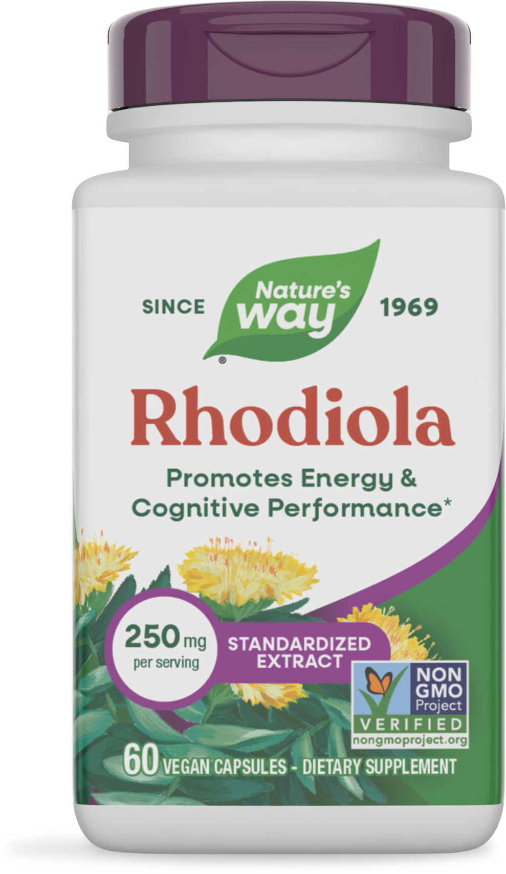 Родіола рожева, Nature's Way Rhodiola, 250 мг, 60 вегетаріанських капсул