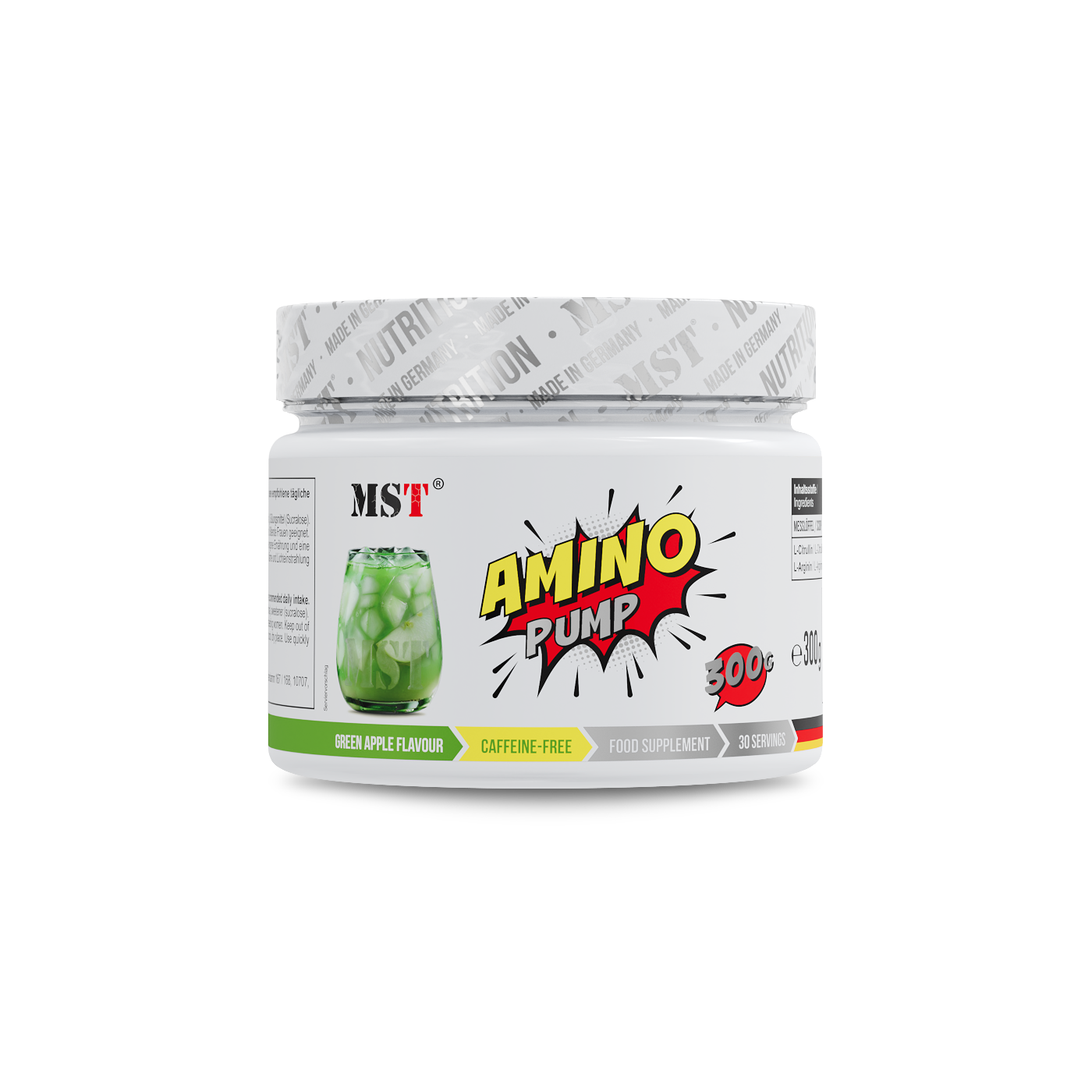 Передтренувальний комплекс, MST Amino Pump, 300 г (Зелене яблуко)