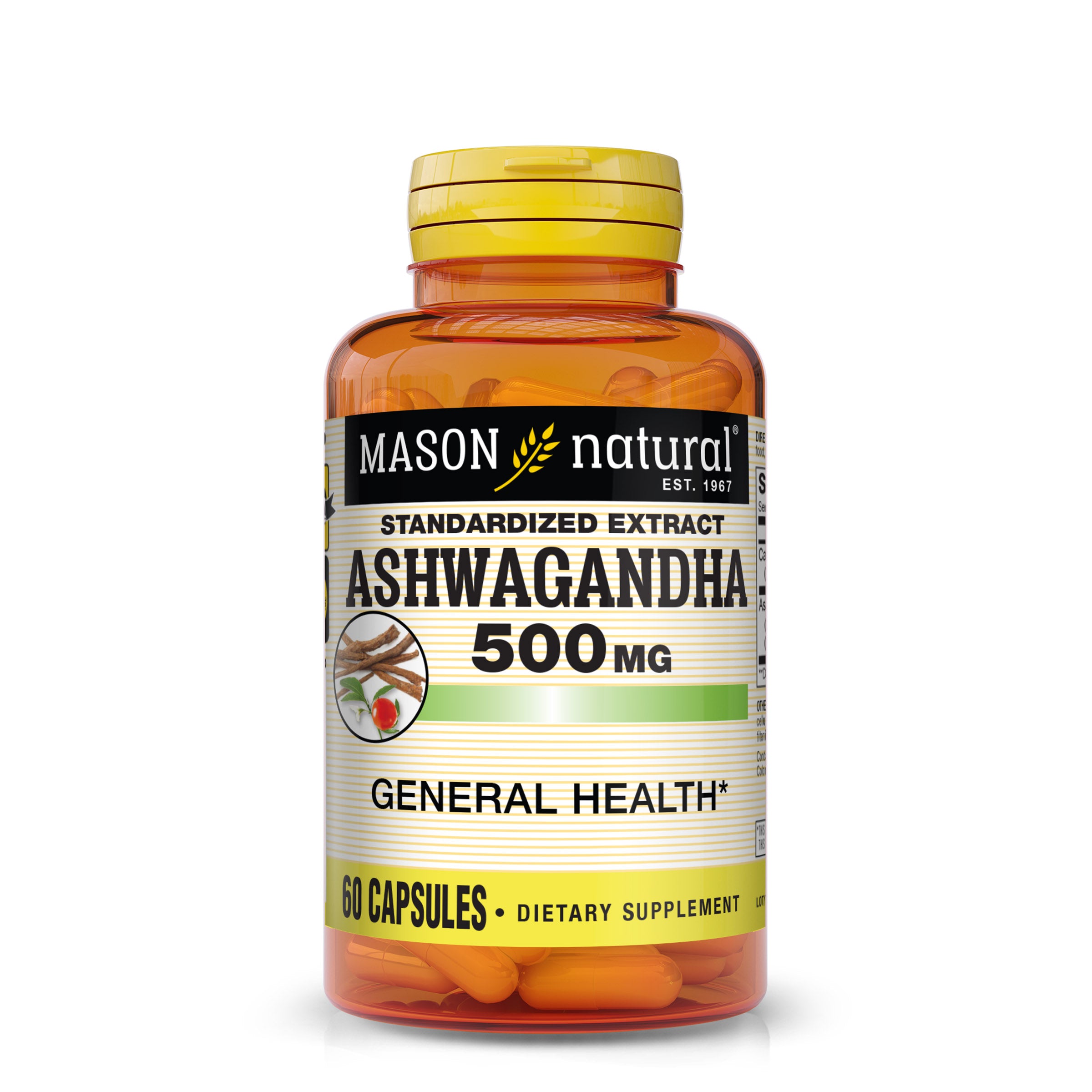 Ашваганда, Mason Natural Ashwagandha, 500 мг, 60 капсул