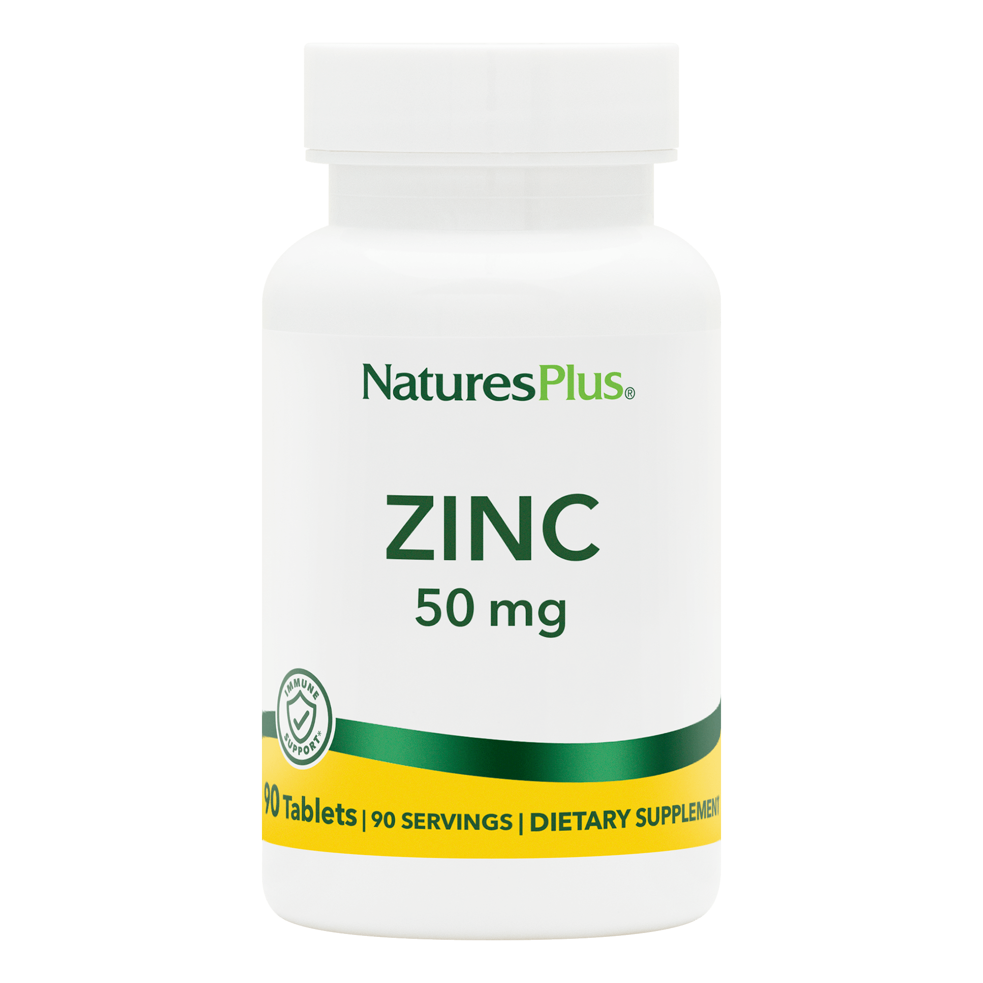 Цинк, Natures Plus Zinc, 50 мг, 90 таблеток