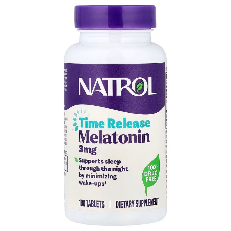 Мелатонін з уповільненим вивільненням, Natrol Melatonin Time Release, 3 мг, 100 таблеток
