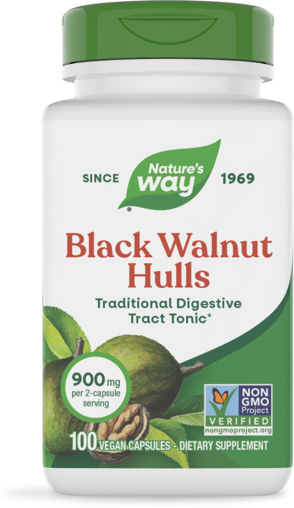 Чорний горіх, Nature's Way Black Walnut Hulls, 450 мг, 100 вегетаріанських капсул