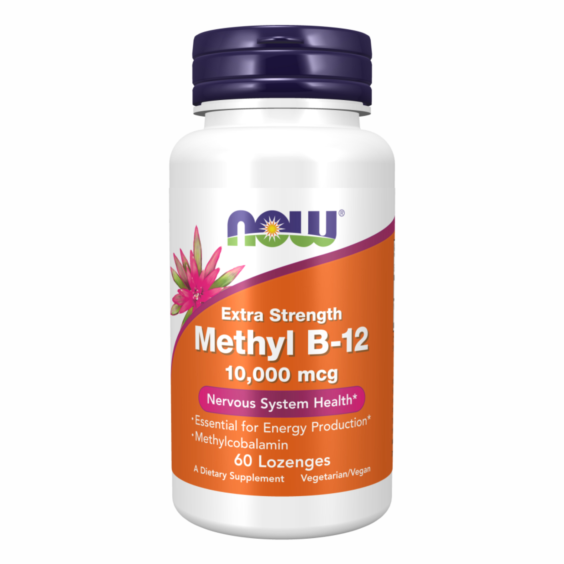 Вітамін B12 метилкобаламін, Now Foods Methyl B-12, 10000 мкг, 60 пастилок