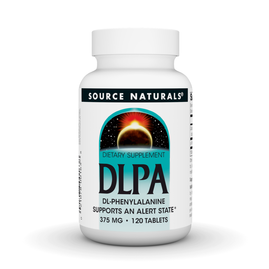 DL-фенілаланін, Source Naturals DLPA, 375 мг, 120 таблеток