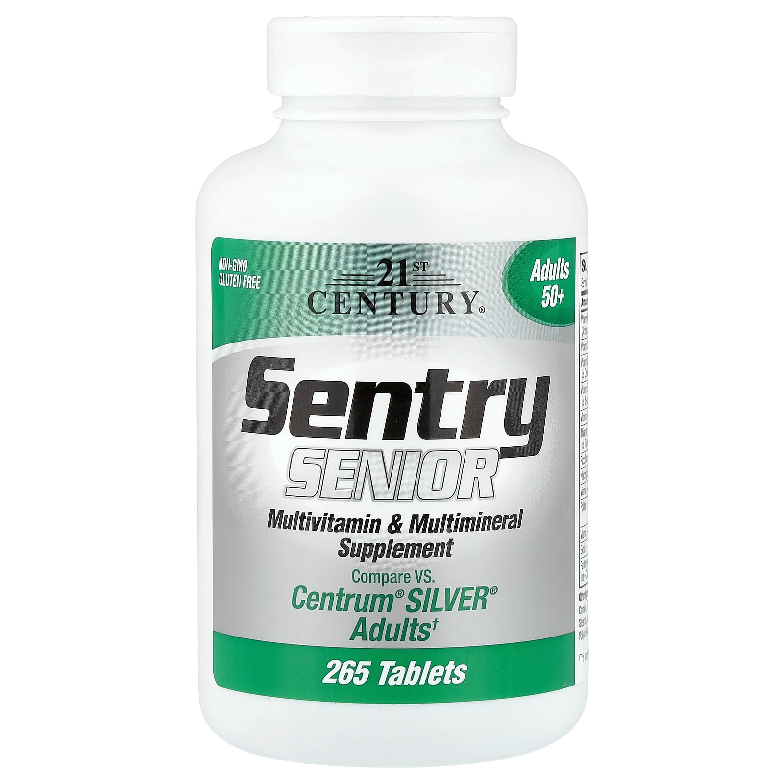 Мультивітаміни та мінерали для дорослих 50+, 21st Century Sentry Senior Multivitamin & Multimineral Supplement Adults 50+, 125 таблеток