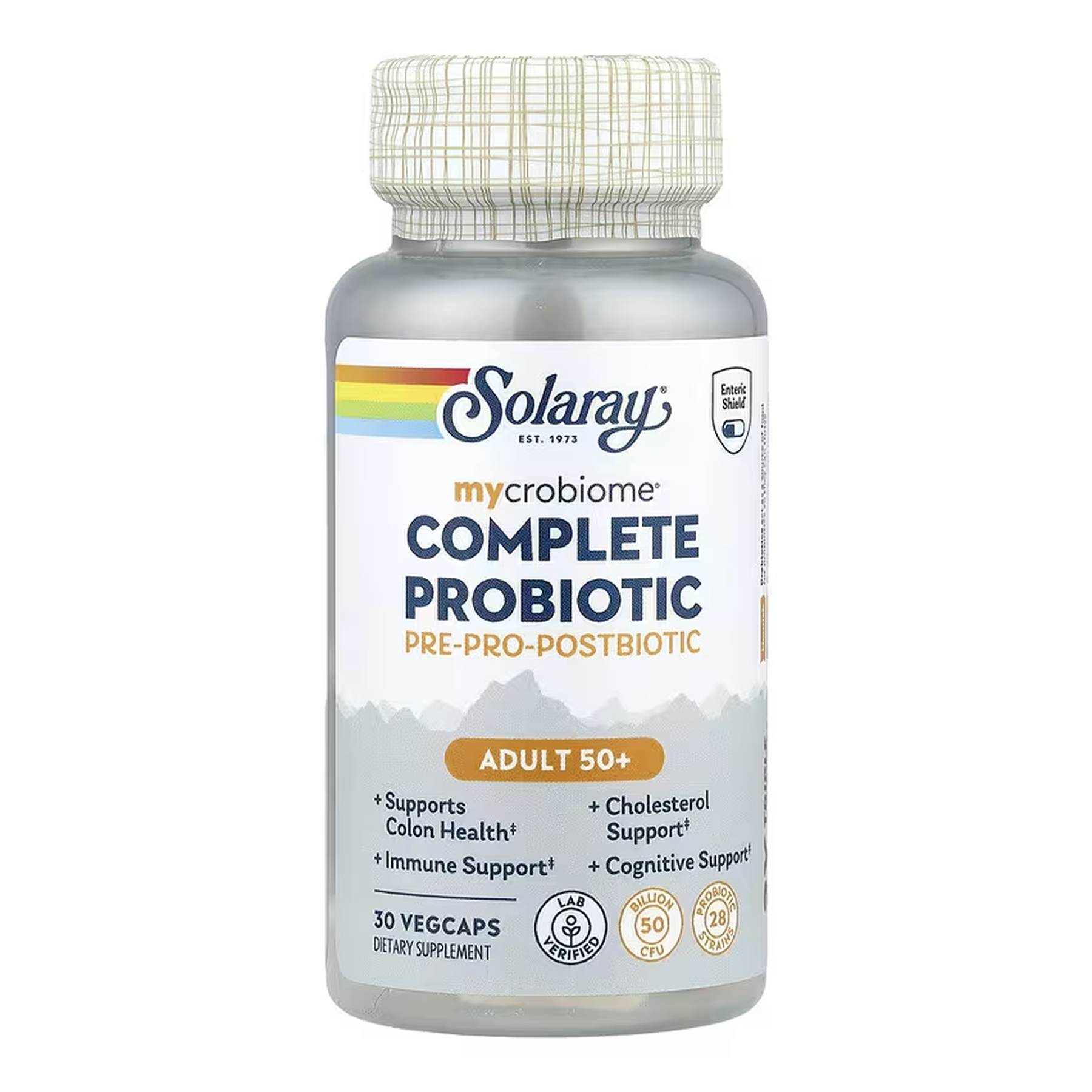 Пробіотик для дорослих 50+, Solaray Complete Probiotic Adult 50+, 30 вегетаріанських капсул