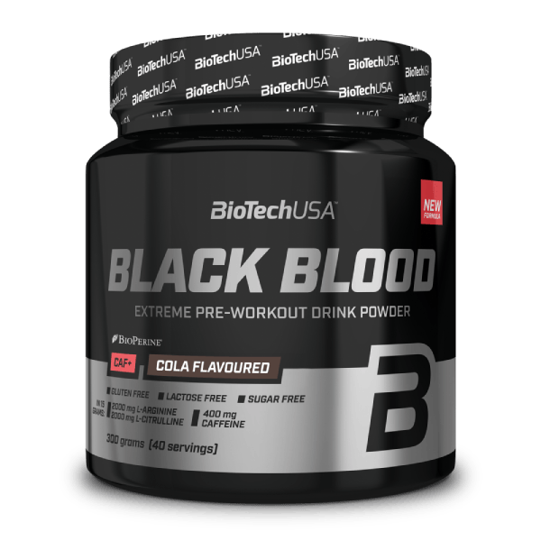 Передтренувальний комплекс, BioTech Black Blood CAF+, 300 г (Кола)