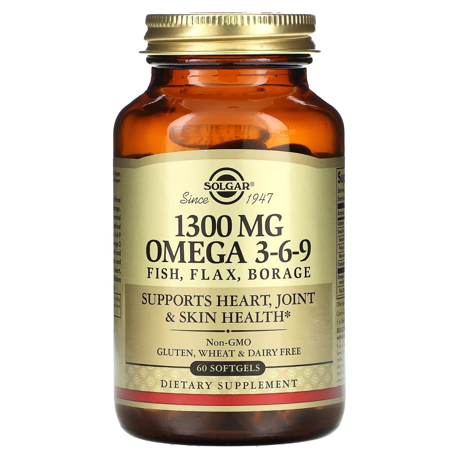 Омега 3-6-9, Solgar Omega 3-6-9, 1300 мг, 60 м'яких капсул