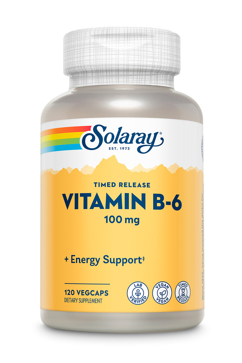 Вітамін B6, Solaray Vitamin B-6 100mg, 120 вегетаріанських капсул