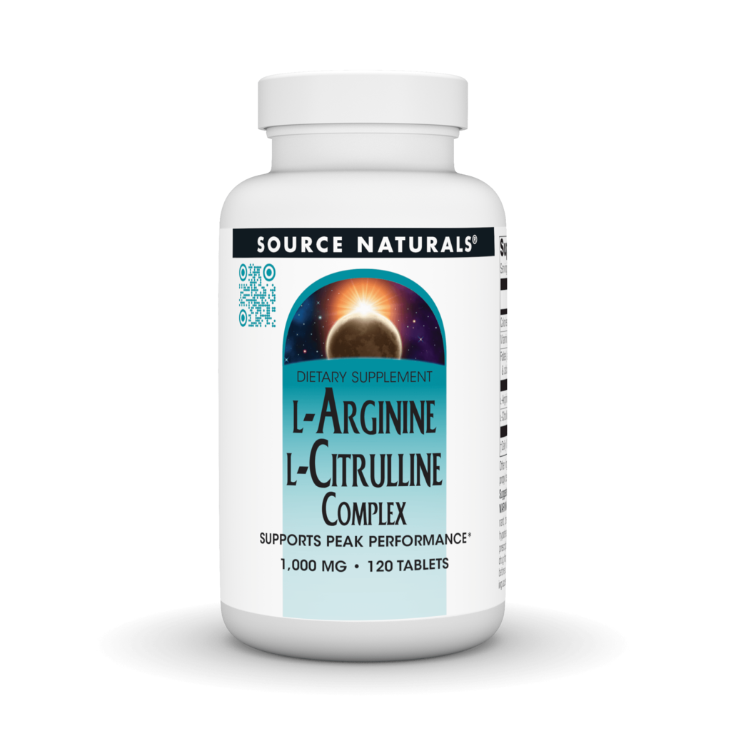 Аргінін цитрулін, L-Arginine L-Citrulline, Source Naturals, комплекс, 1000 мг, 120 таблеток