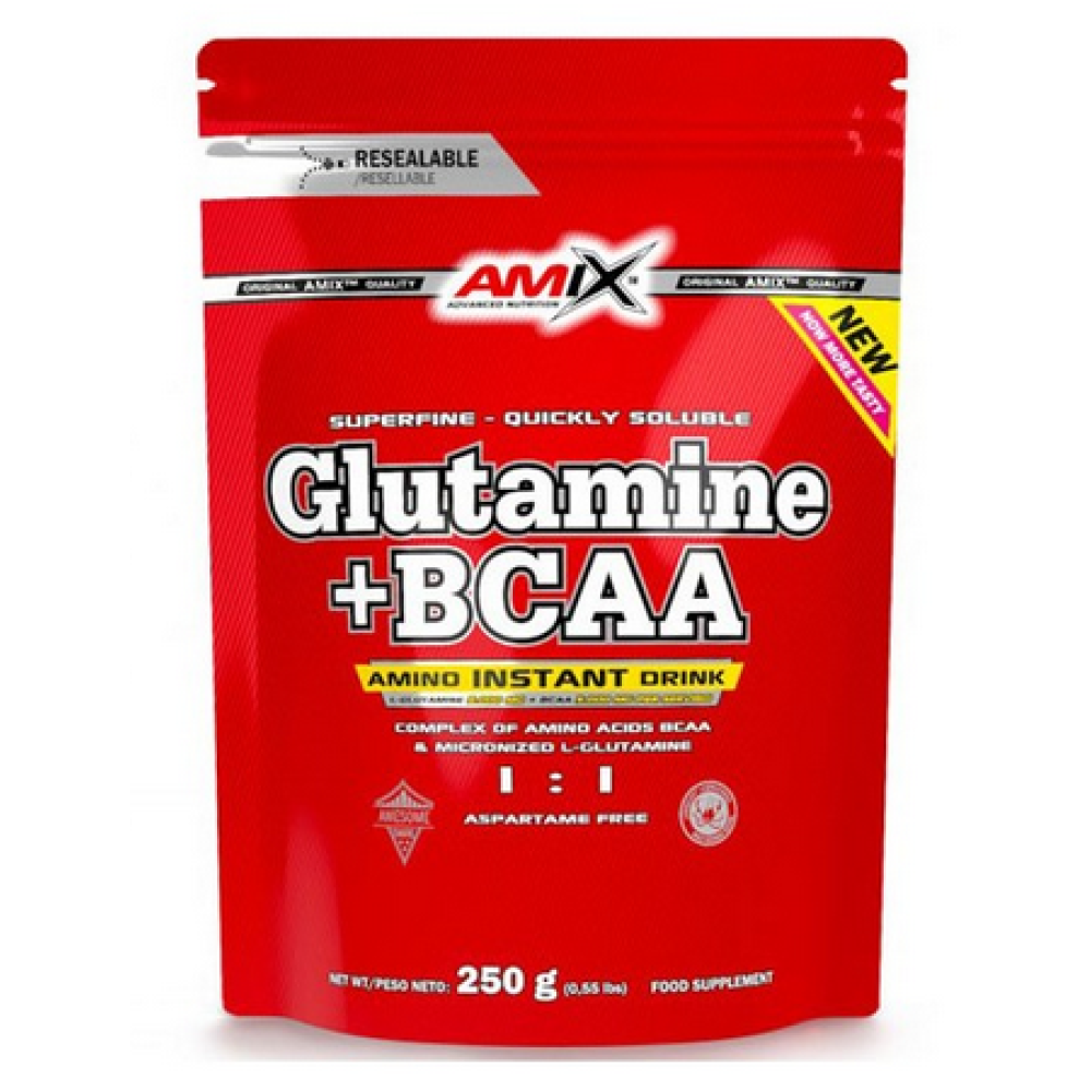 L-глутамін та BCAA, Amix L-Glutamine + BCAA, 250 г (Манго)