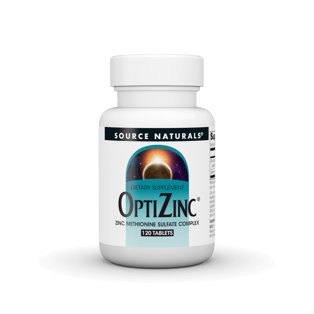 Цинк, Source Naturals OptiZinc, 30 мг, 120 таблеток