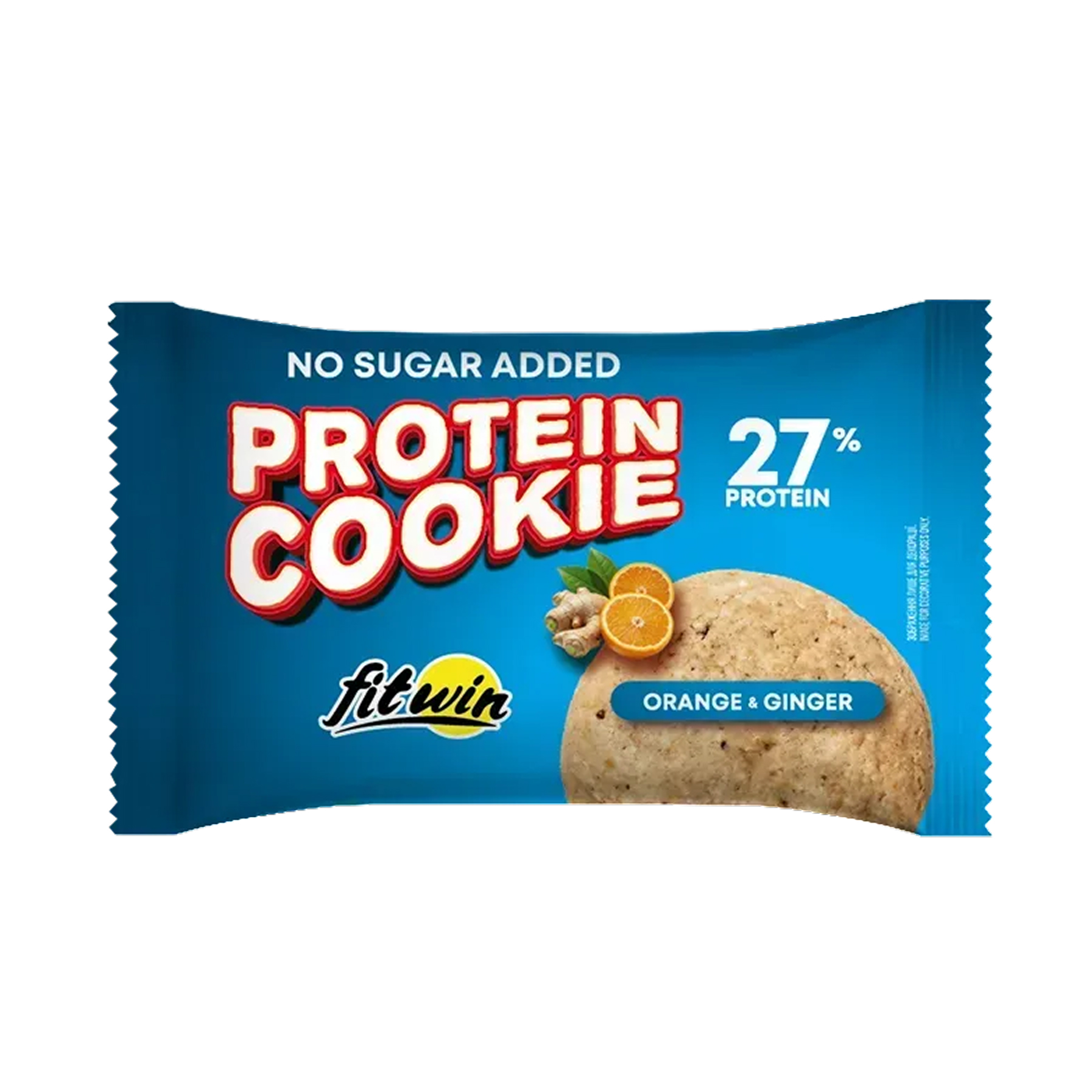Протеїнове печиво, FitWin Protein Cookie 27%  10 шт. по 40 г. (Апельсин, Імбир)