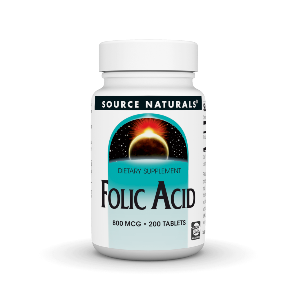 Фолієва кислота, Source Naturals Folic Acid, 800 мкг, 200 таблеток