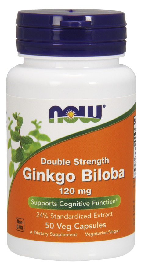 Гінкго білоба, Now Foods Ginkgo Biloba Double Strength, 120 мг, 50 вегетаріанських капсул