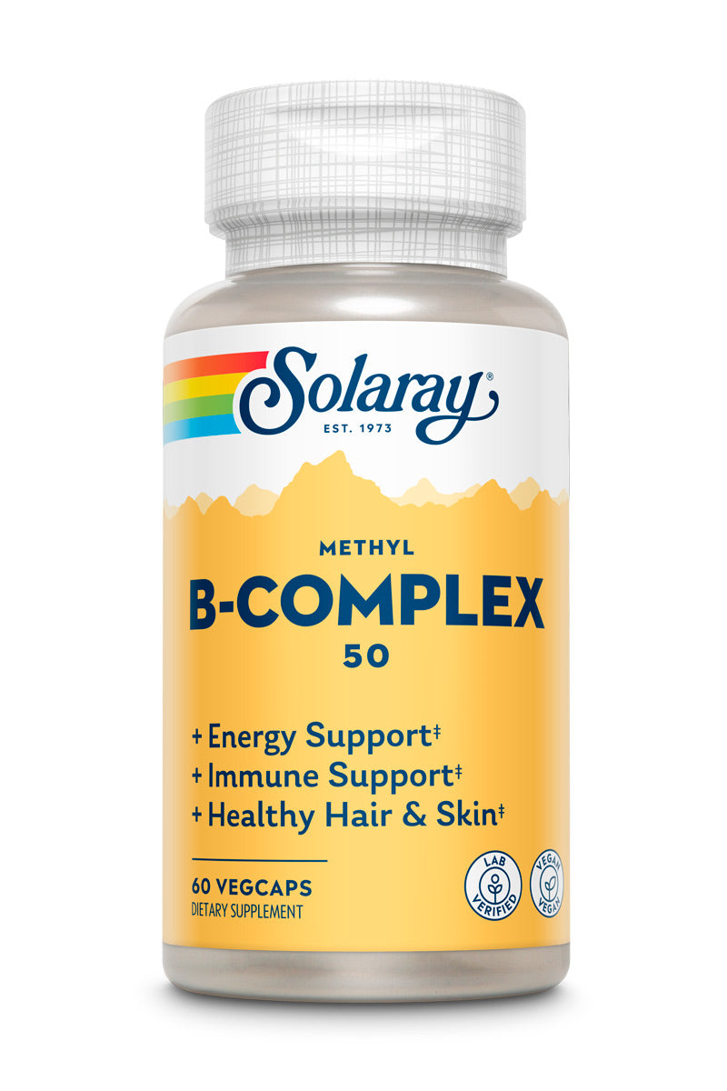 B-комплекс, Solaray Methyl B-Complex, 50 мг, 60 вегетаріанських капсул