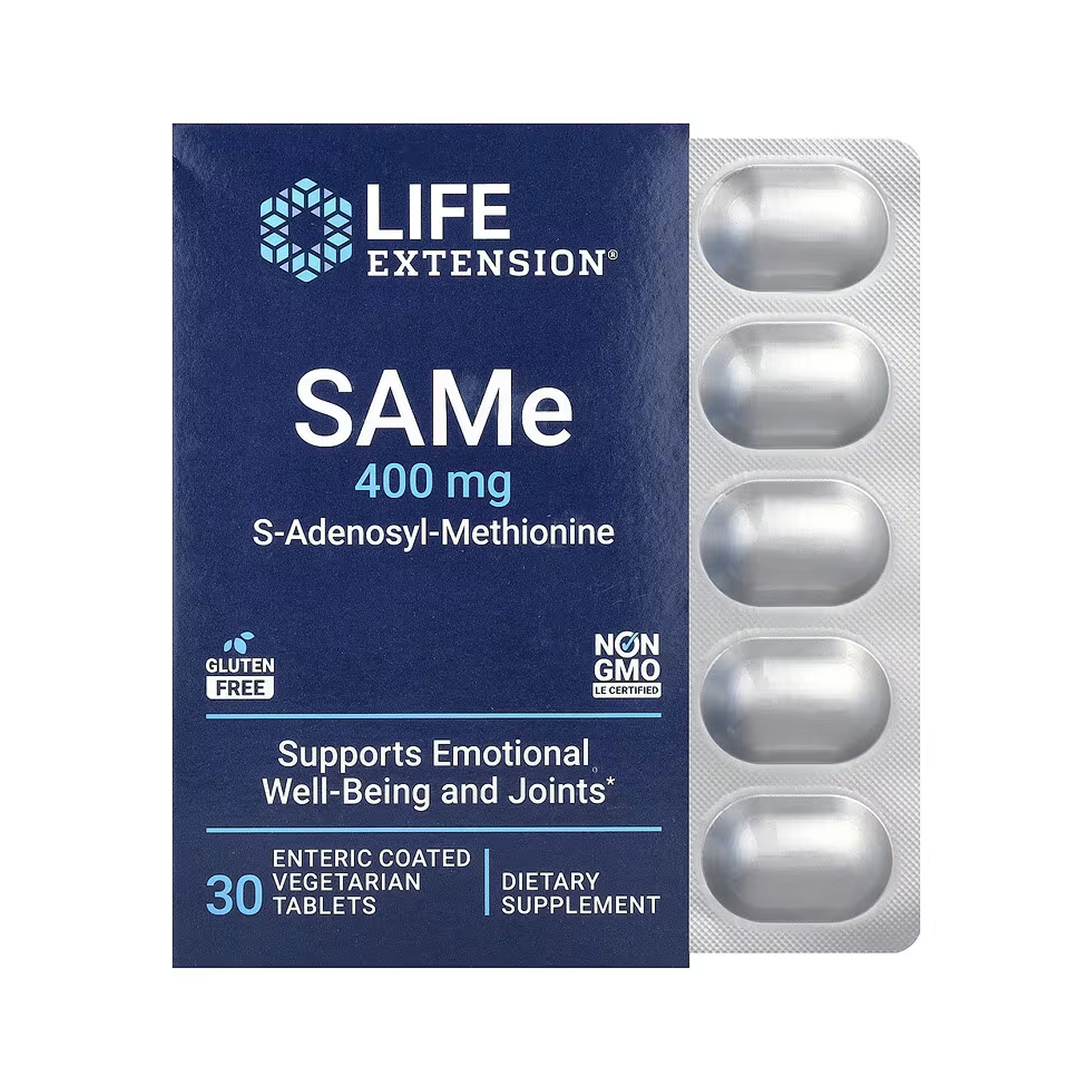 SAMe для поддержки суставов и настроения, Life Extension SAMe, 400 мг, 30 таблеток