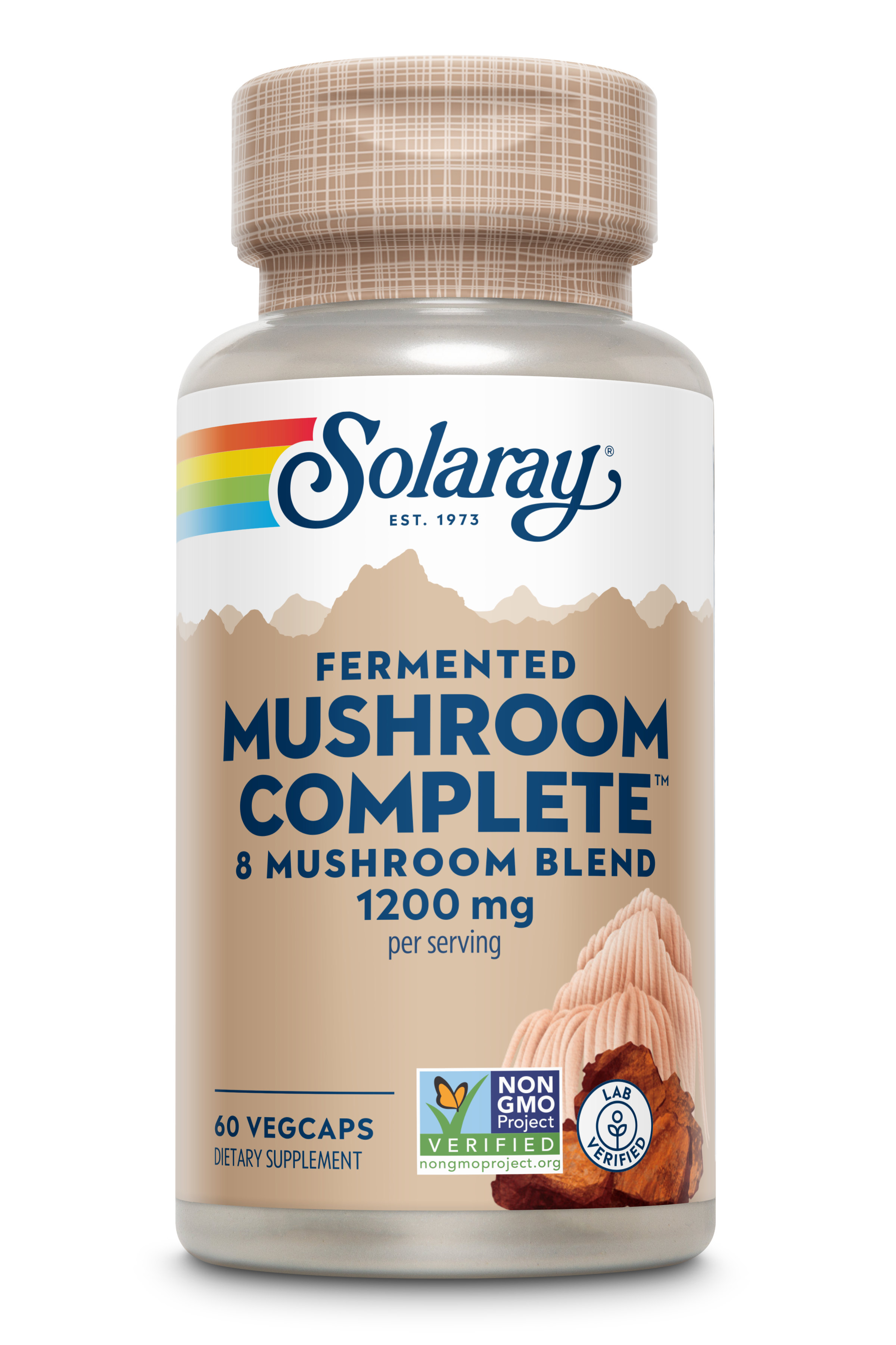 Комплекс лікувальних грибів, Solaray Org Grown Mushroom Complete, 1200 мг, 60 вегетаріанських капсул