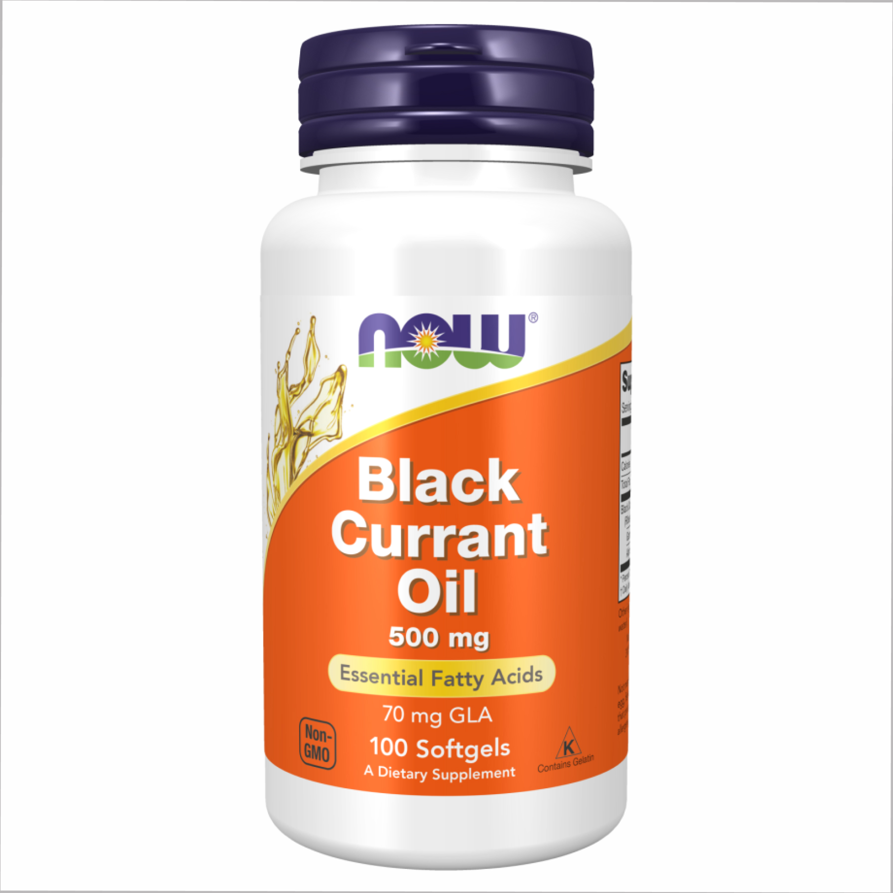 Олія насіння чорної смородини, Now Foods Black Currant Oil, 500 мг, 100 м'яких капсул
