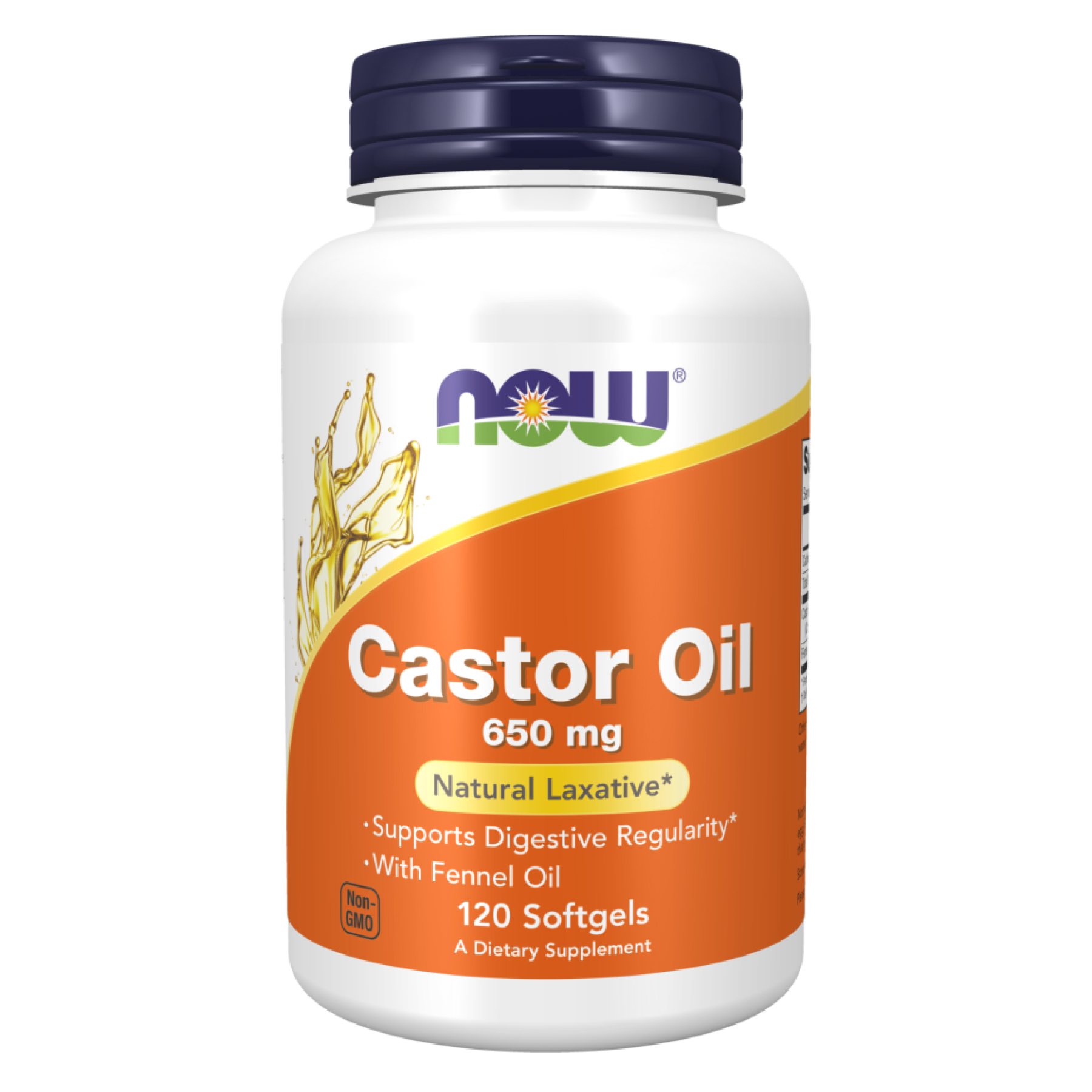Касторова олія, Now Foods Castor Oil, 650 мг, 120 м'яких капсул