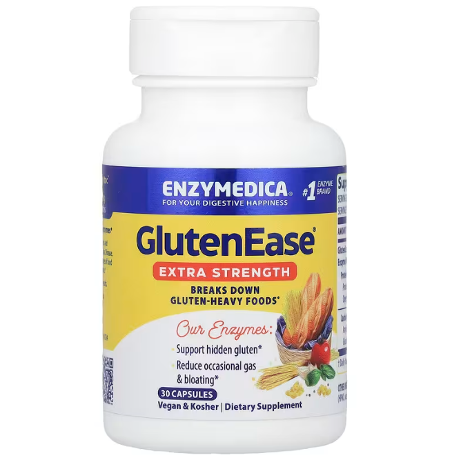 Ферменти для перетравлення глютену і казеїну, Enzymedica GlutenEase Extra Strength, 30 капсул