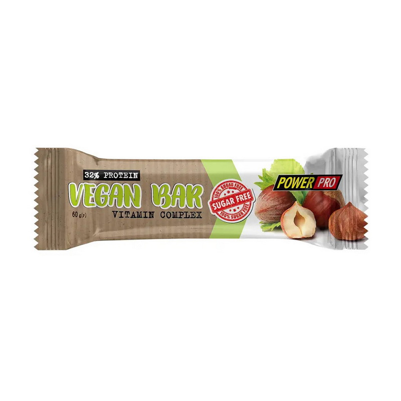 Веганський протеїновий батончик, Power Pro Vegan Bar 32%, 60 г
