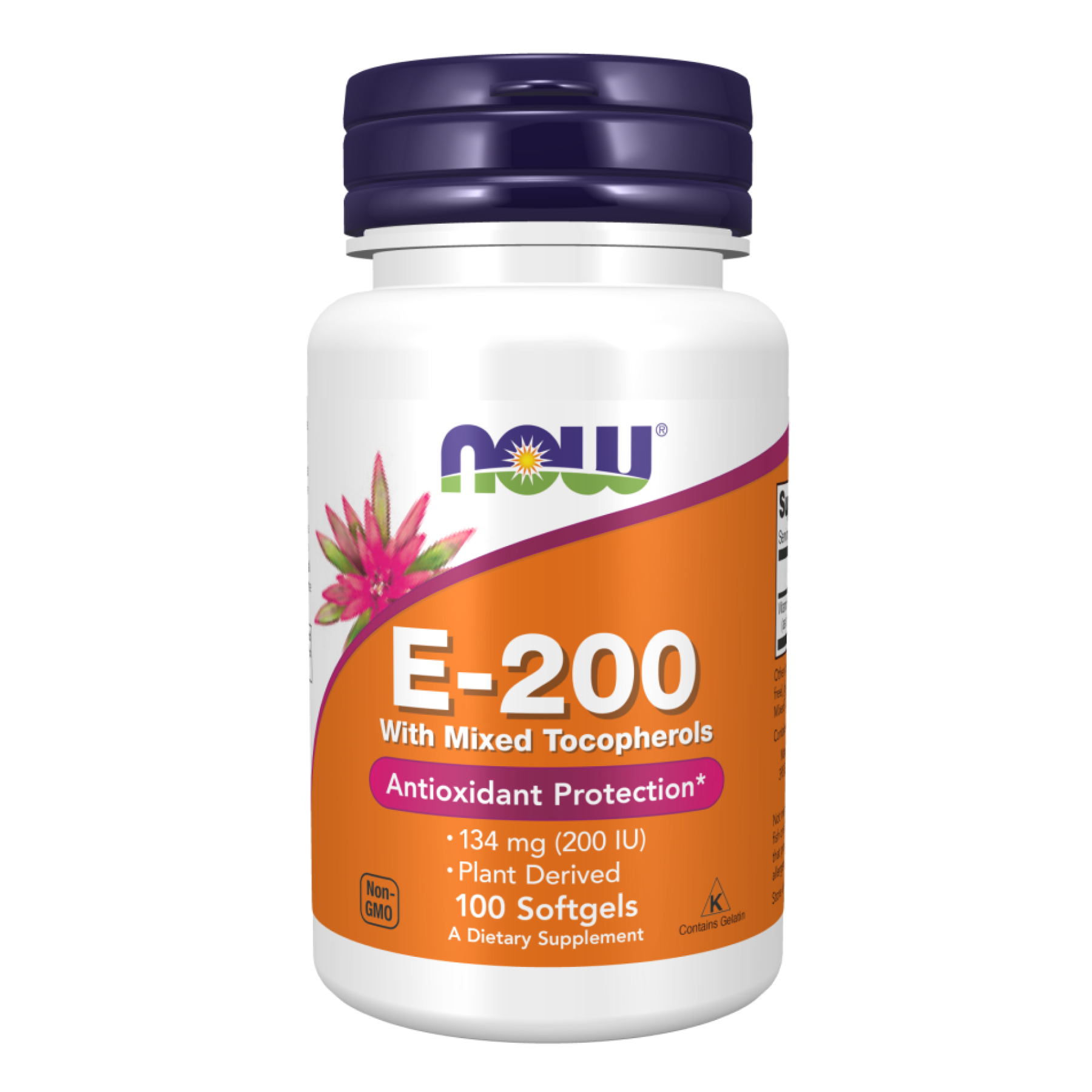 NOW E-200 (134 mg) With Mixed Tocopherols (100 softgels)