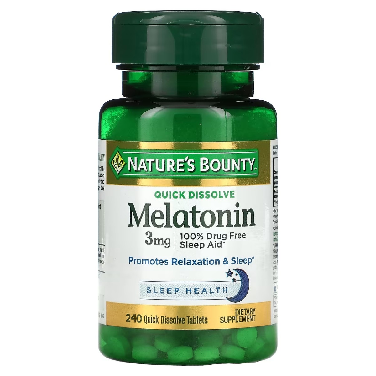 Мелатонін швидко розчинний, Nature's Bounty Melatonin, 3 мг, 240 таблеток (Вишня)
