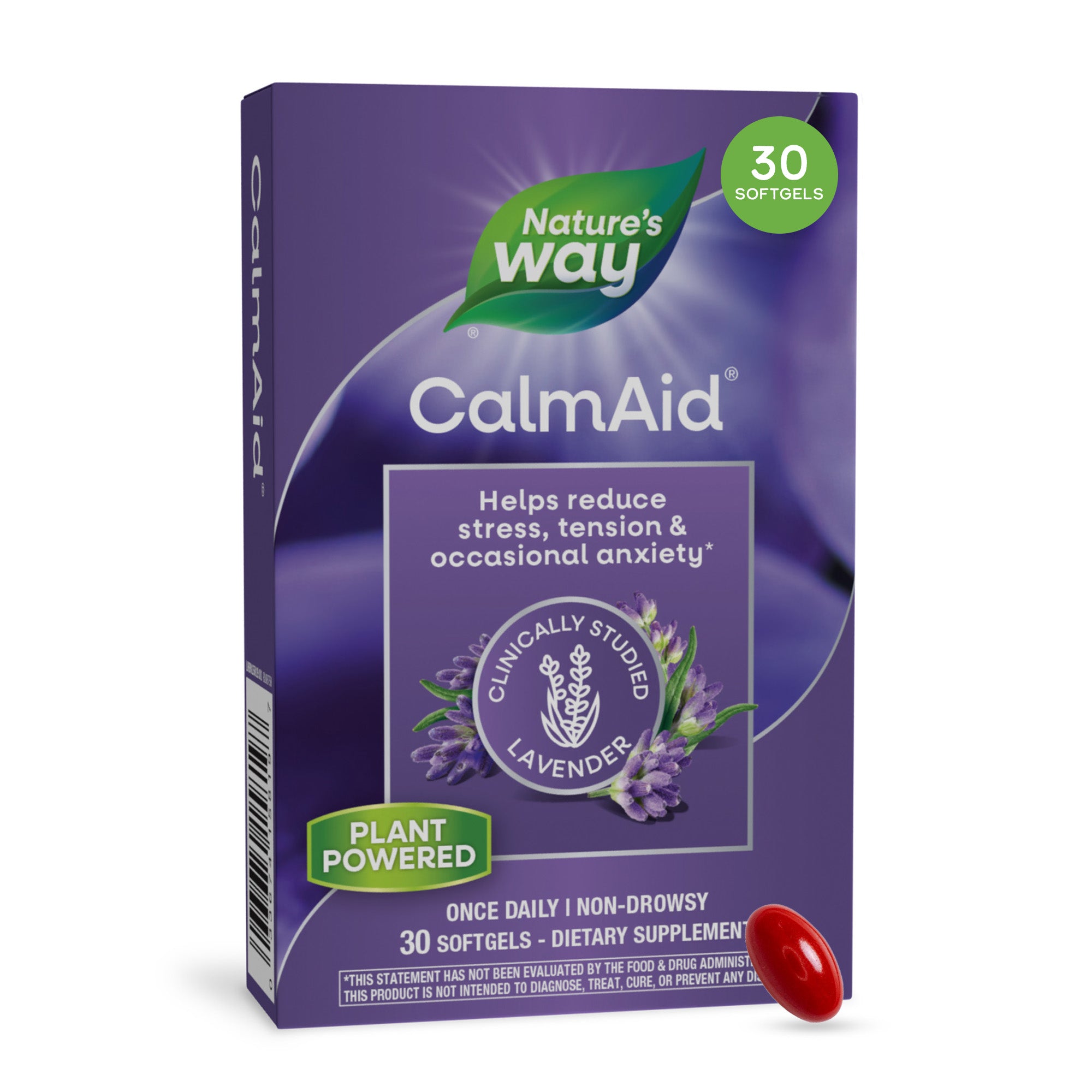Заспокійливе з лавандою, Nature's Way CalmAid Clinically Studied Lavender, 30 м'яких капсул