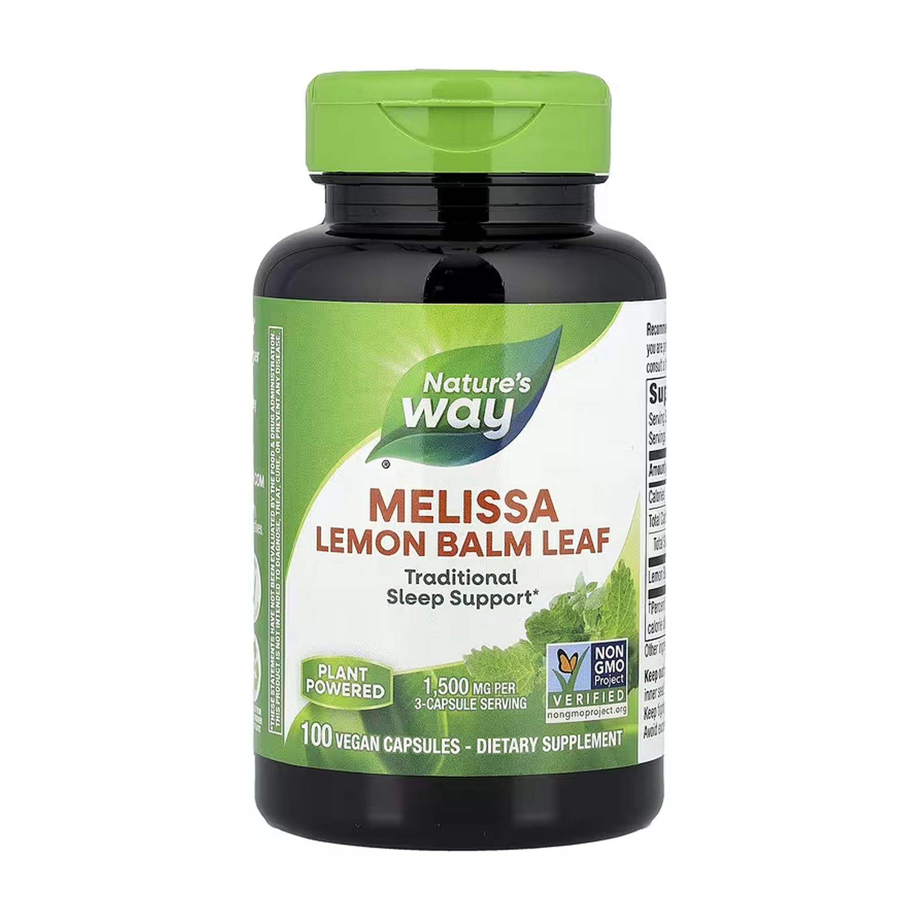 Меліса, Nature's Way Melissa Lemon Balm Leaf, 100 вегетаріанських капсул