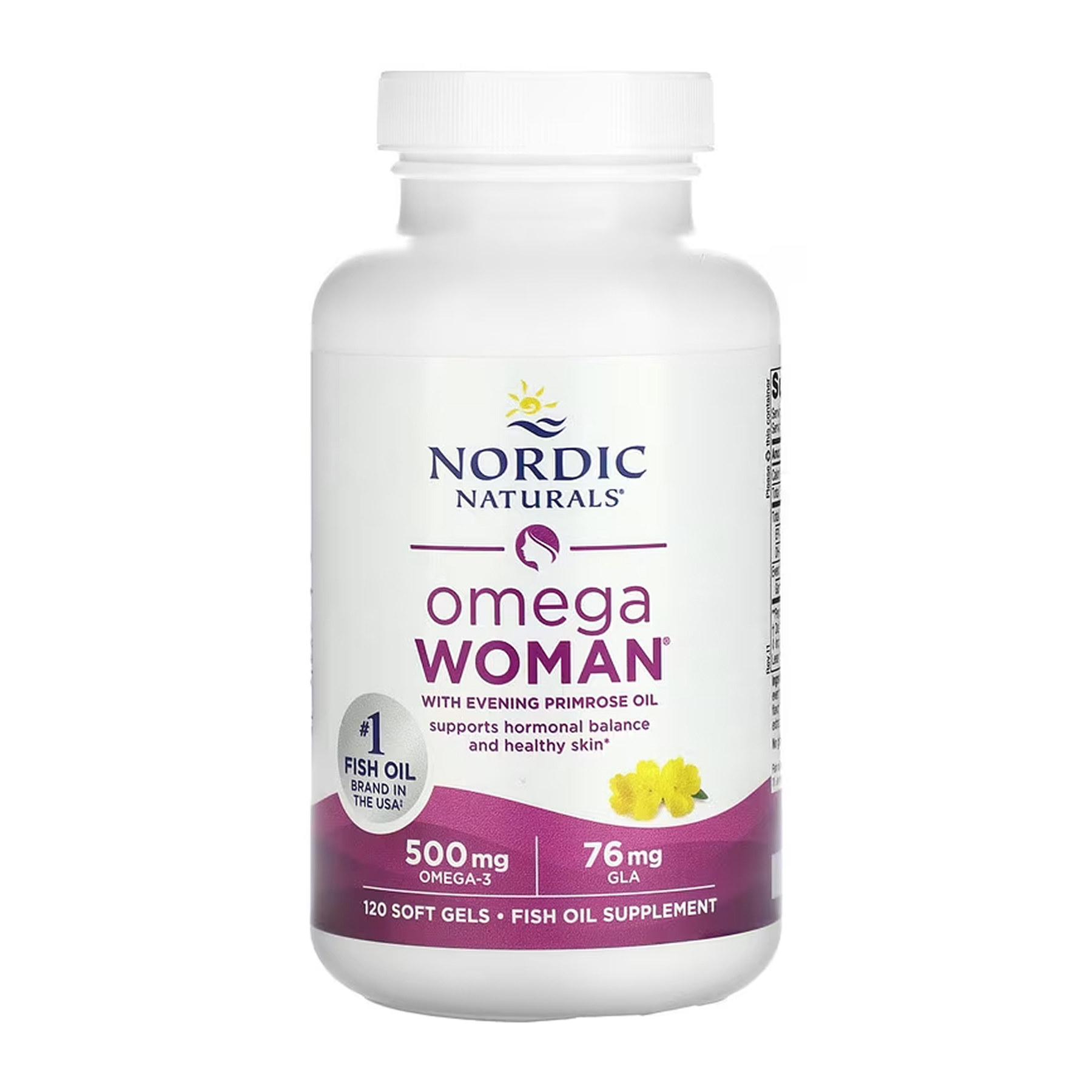 Омега-3 з олією примули вечірньої для жінок, Nordic Naturals Omega Woman with Evening Primrose Oil, 830 мг, 120 м'яких капсул (Лимон)