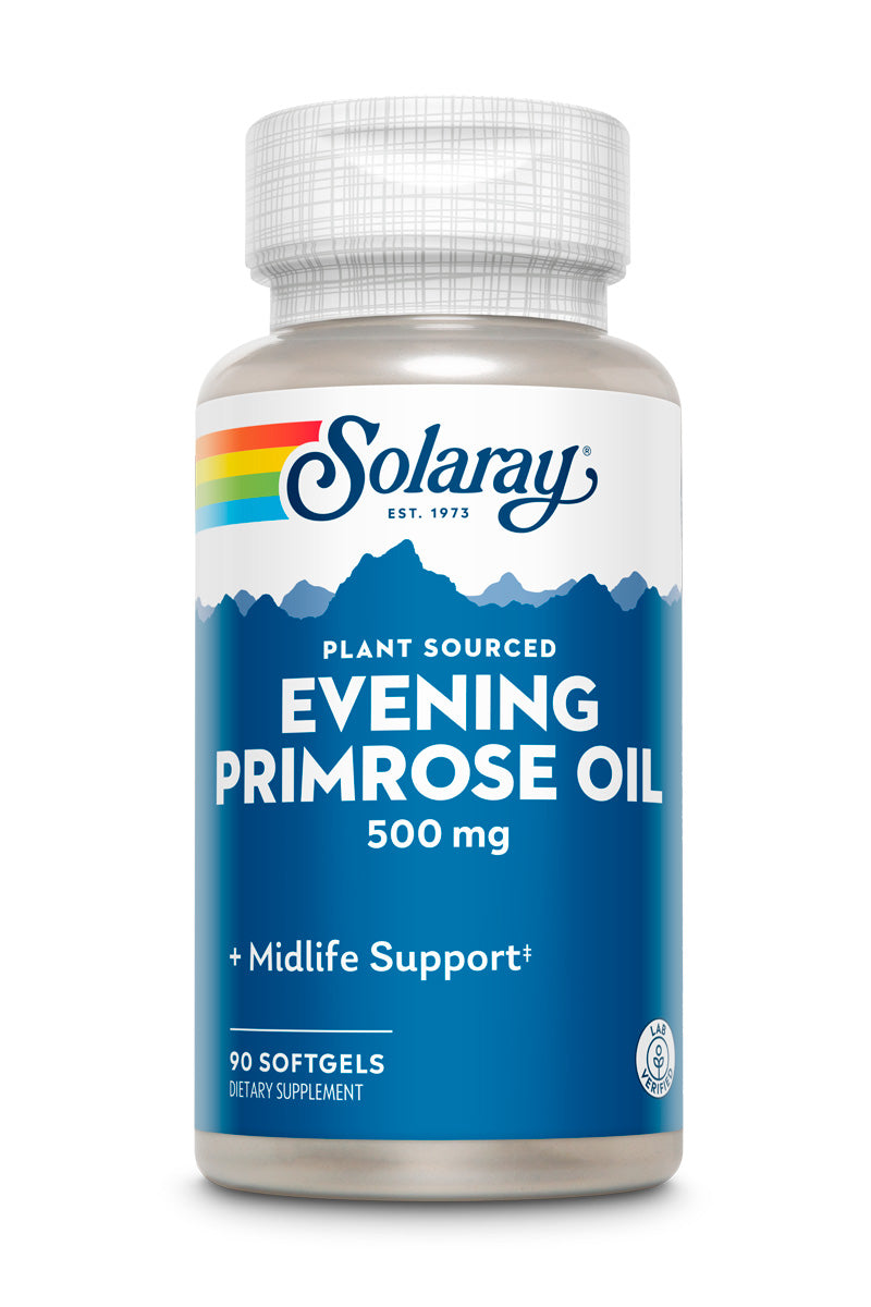 Олія примули вечірньої, Solaray High Potency Evening Primrose, 500 мг, 90 м'яких капсул