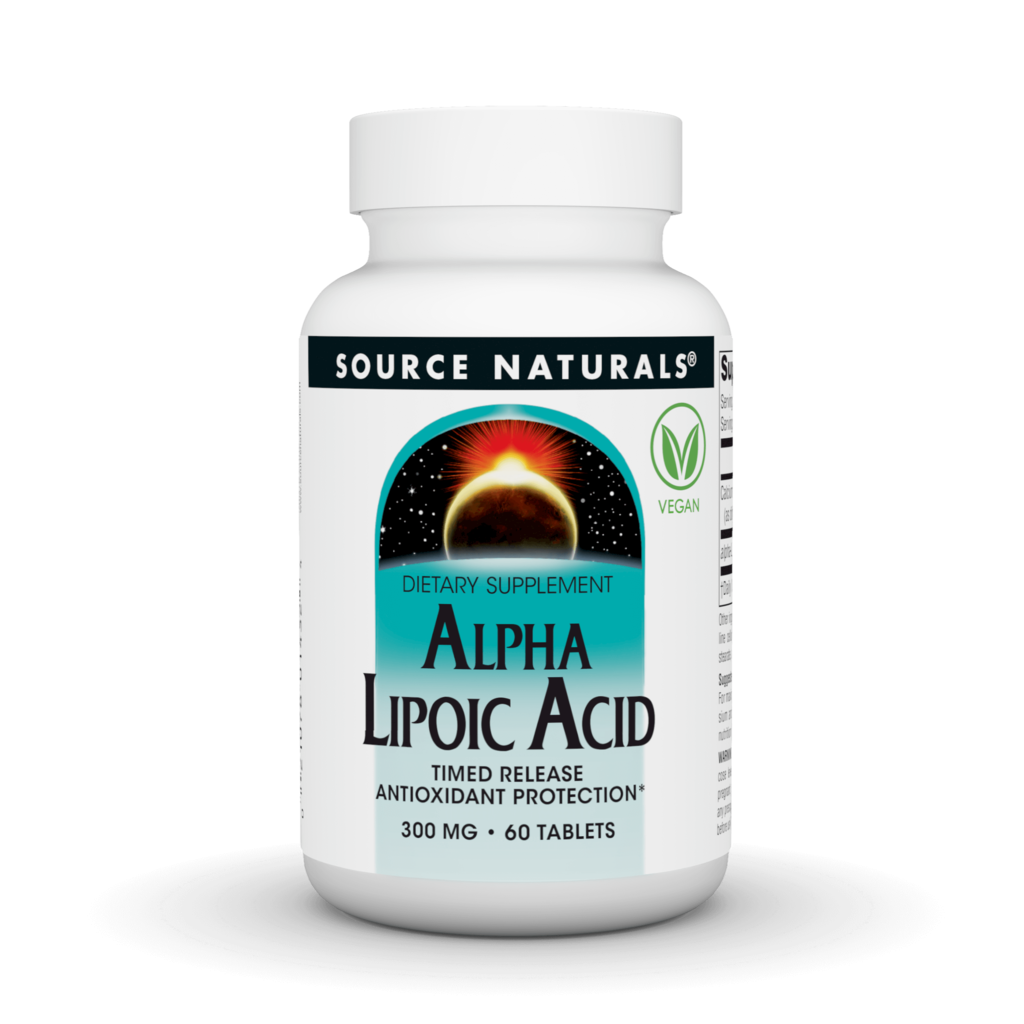 Альфа-ліпоєва кислота, Alpha Lipoic Acid, Source Naturals, уповільненого вивільнення, 300 мг, 60 таблеток