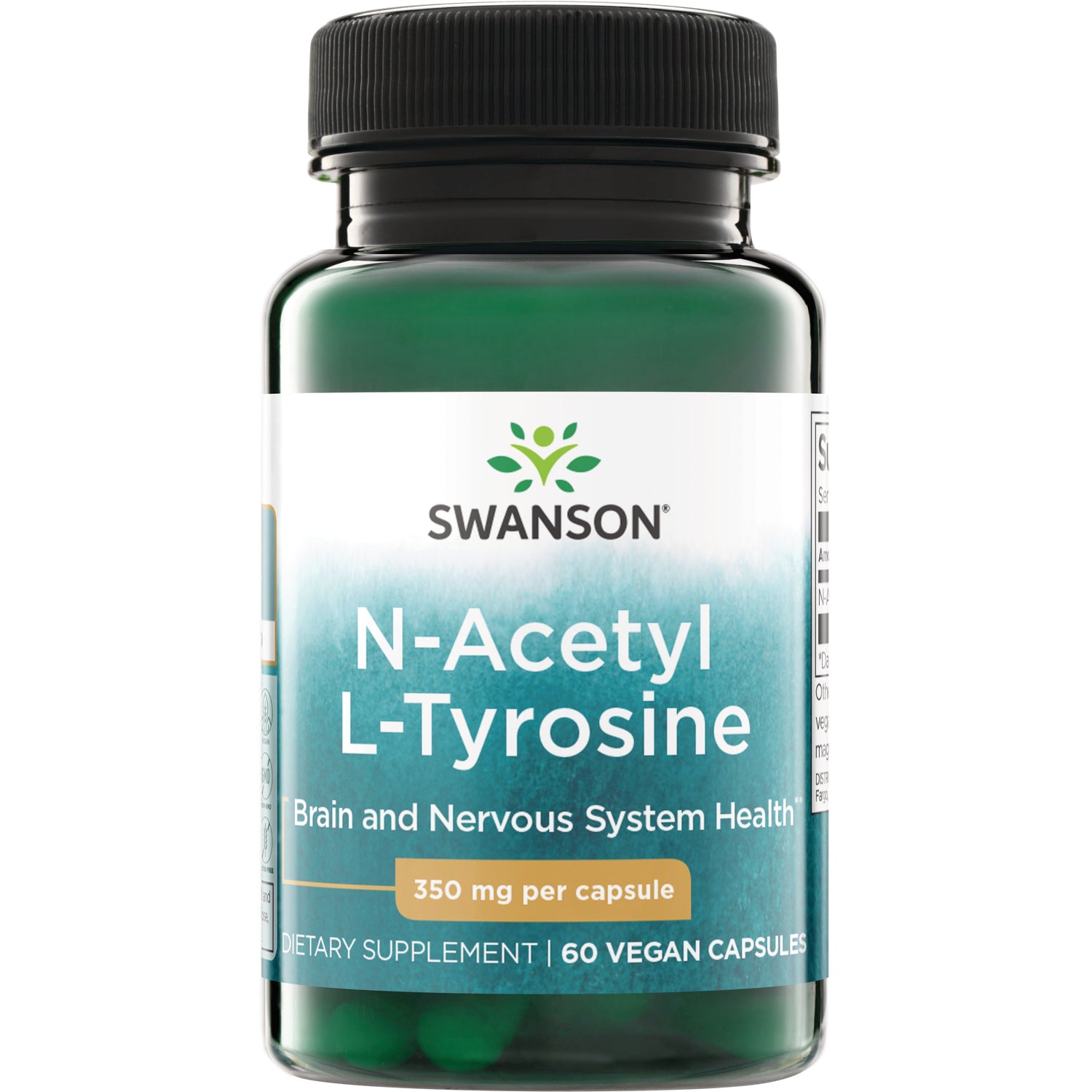 N-ацетил L-тирозин, Swanson N-Acetyl L-Tyrosine, 350 мг, 60 капсул