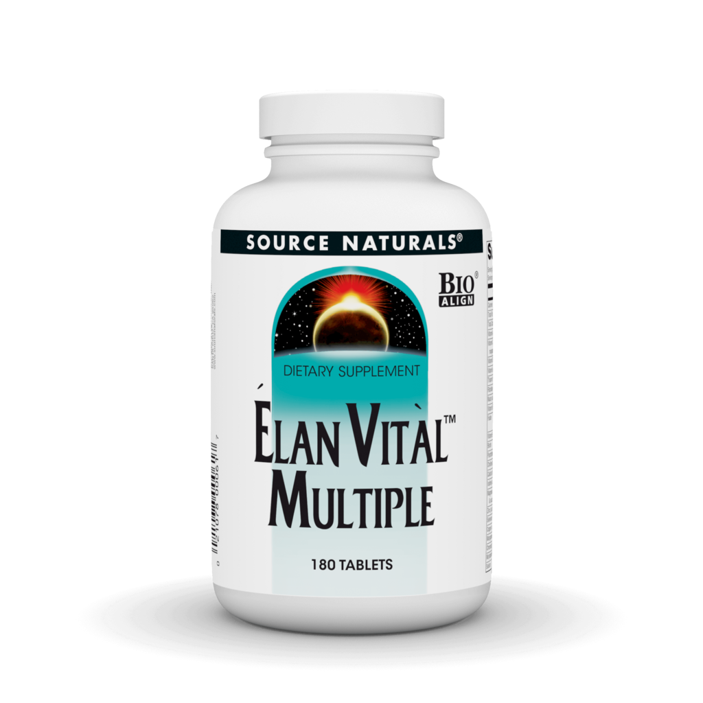 Мультивітаміни, Source Naturals Elan Vital Multiple, 180 таблеток